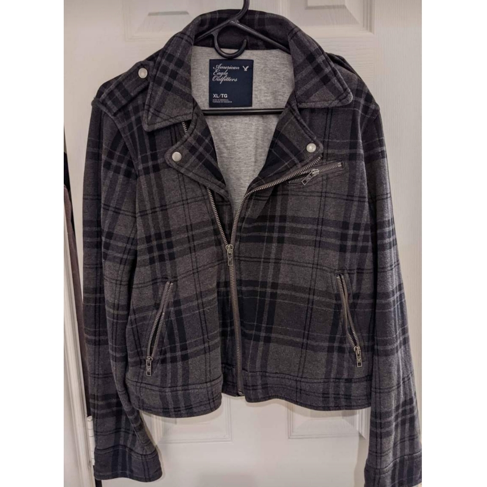 American Eagle Plaid Zipper Jacket
